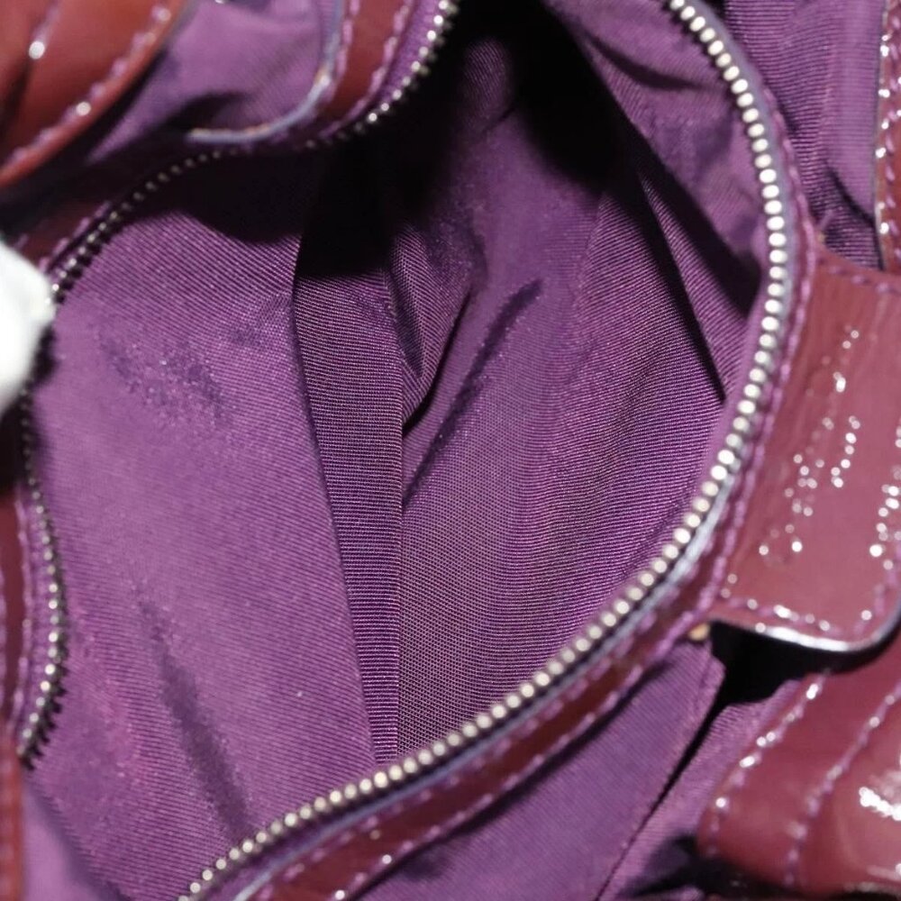 Christian Dior Canage Chain Tote Bag Patent leather Purple Silver Auth 128741 - Picture 13 of 16